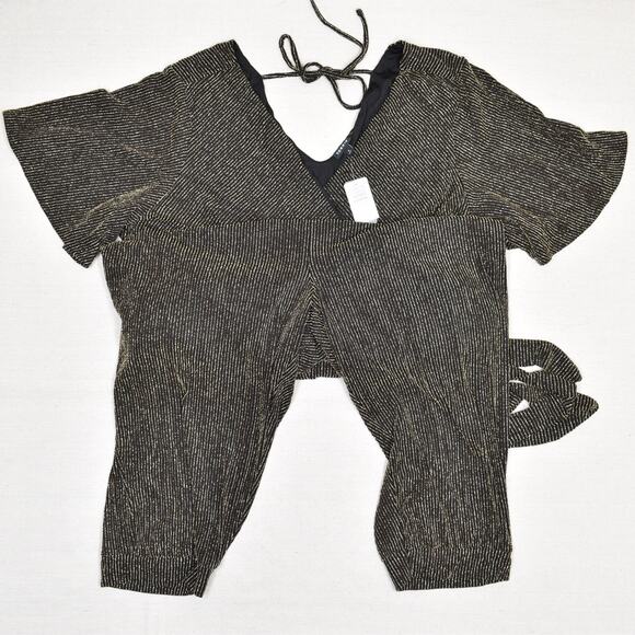 NEW Torrid Women's Jumper Striped Taper Leg Sparkly Rayon Multicolor Size 4 - Picture 2 of 8